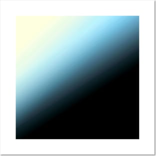 Blue yellow white abstract art Posters and Art